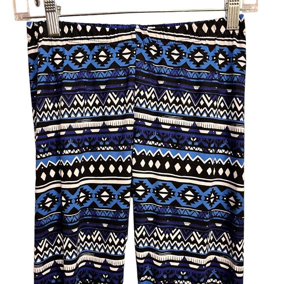 Bobby Brooks Aztec Print Black Blue Leggings - Picture 3 of 5